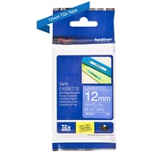Brother TZe-535 12mm x 8m White on Blue Tape