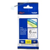 Brother TZe-111 6mm x 8m Black on Clear Tape