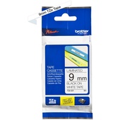 Brother TZe-221 9mm x 8m Black on White Tape