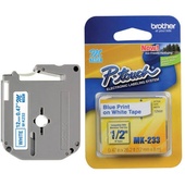 Brother MK-233 12mm x 8m Blue on White M Label Tape