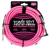 Ernie Ball 25' Braided Straight / Angle Instrument Cable - Neon Pink