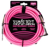 10' Braided Straight / Angle Instrument Cable - Neon Pink