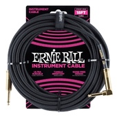 Ernie Ball 18' Braided Straight / Angle Instrument Cable - Black
