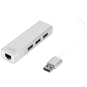 Digitus USB 3.0 3-Port Hub & Gigabit LAN Adapter