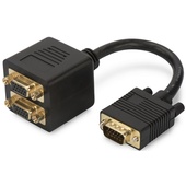 Digitus VGA (M) to 2x VGA (F) Splitter 0.2m Monitor Adapter