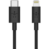 Belkin BOOST CHARGE USB-C Cable with Lightning Connector (Black, 1.2m)