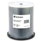 Verbatim CD-R 52x White Printable 100 Pack on Spindle