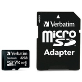 Verbatim Premium microSDHC Class 10 UHS-I Card 32GB with Adapter