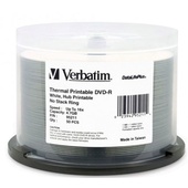 Verbatim DVD-R 4.7GB 16x Wht Wide Thermal Printable 50 Pack on Spindle