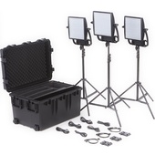 Litepanels Astra 6X Traveler Bi-Colour Trio 3-Light Kit with V-Mount Battery Plates