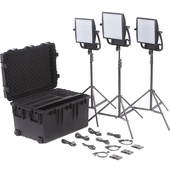 Litepanels Astra 6X Traveler Bi-Colour Trio 3-Light Kit with Gold Mount Battery Brackets