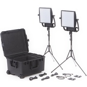 Litepanels Astra 3X Traveler Bi-Colour Duo 2-Light Kit with V-Mount Battery Brackets