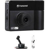Transcend DrivePro 550 Dual Lens Dash Camera with 64GB microSD Card, Adhesive Mount & Power Cable