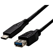DYNAMIX 1M USB3.1 Type-C Male to Type-A Female Cable Black Colour