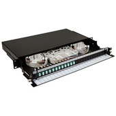 DYNAMIX 19' 1U Fibre Tray 24C LC MM Fully Loaded