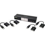 IOGEAR 2-Port DualView Dual-Link DVI KVMP Switch with Audio Kit with Four DisplayPort Adapters