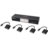 IOGEAR 2-Port DualView Dual-Link DVI KVMP Switch with Audio Kit with Four Mini DisplayPort Adapters
