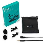 Movo PM10 Omnidirectional Lavalier Microphone for Smartphones (Black)