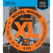 D'Addario EJ22 Jazz Medium XL Nickel Wound Electric Guitar Strings (6-String Set, 13 - 56)