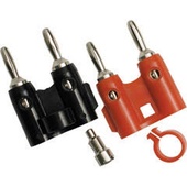 Hosa BNA-240 Heavy Duty Banana Connectors for 12 Gauge Speaker Wire (1 Red, 1 Black)