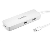 Anker Premium USB-C Hub with Ethernet & Power Delivery (Silver)