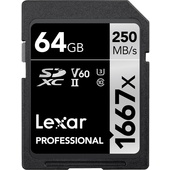 Lexar 64GB Professional 1667x UHS-II SDXC Memory Card with USB 3.0 Card Reader