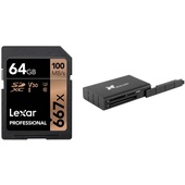 Lexar 64GB Professional 667x UHS-I SDXC Memory Card with USB Multi-Card Reader