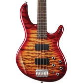 Cort Action DLX V Plus Bass Guitar (Cherry Red Sunburst)