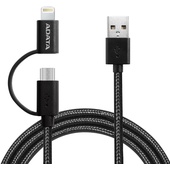 ADATA 2-in-1 Lightning/Micro USB to USB Cable - Black (2m)