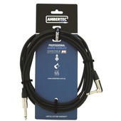 Ambertec AMB0-QR2-I0-060 Guitar Cable REAN Connectors Straight/Right Angle (Black, 6m)