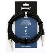 Ambertec AMB0-QQ2-I0-030 Guitar Cable REAN Connectors Straight/Straight (Black, 3m)