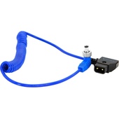 Kondor Blue Coiled D-Tap to Locking DC 2.5mm Right-Angle Cable (0.4 to 1.2m)