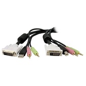 StarTech 4-in-1 USB Dual Link DVI-D KVM Switch Cable w/ Audio & Microphone (4.5m)