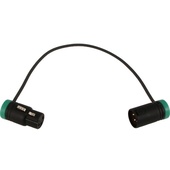 Cable Techniques Low-Profile, 3-Pin XLR Female to XLR Male Adjustable-Angle Cable (Green Caps, 10")