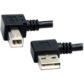 StarTech A Male Right Angle to B Male Right Angle USB Cable (0.9m, Black)