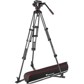 Manfrotto 504X Fluid Video Head & MVTTWINGC Carbon Fiber Tripod With Ground Spreader