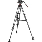 Manfrotto 504X Fluid Video Head & MVTTWINMC Carbon Fiber Tripod with Mid-Level Spreader
