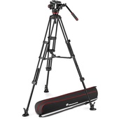 Manfrotto 504X Fluid Video Head & MVTTWINMA Aluminum Tripod with Mid-Level Spreader