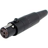 Cable Techniques TA4F 4-Pin Female Mini-XLR Connector (Black, Standard Outlet)