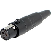 Cable Techniques TA3F 3-Pin Female Mini-XLR Connector (Black, Standard Outlet)