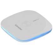 PROMATE AuraPad-4 Ultra-Fast 10W Wireless Slim Charging Pad with LED Light (White)