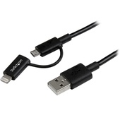 StarTech 2 in 1 Charging Cable - USB to Lightning or Micro-USB (1m)