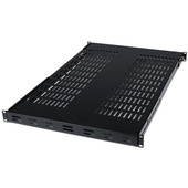 StarTech 1 RU Adjustable-Mounting-Depth Vented Rackmount Shelf (Black)