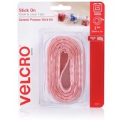 VELCRO Stick On Hook & Loop Tape (25mm x 1m, Red)