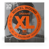 D'Addario EXL110 Regular Light XL Nickel Wound Electric Guitar Strings (6-String Set, 10 - 46) 10pk