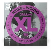 D'Addario EXL120-3D Nickel Wound Electric Strings - .009-.042 Super Light 3-Pack