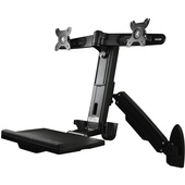 StarTech Wall Mounted Full Motion Sit Stand Desk for Dual Monitors