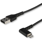 StarTech Black Angled Lightning to USB Cable (Black, 1m)