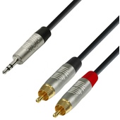 Adam Hall REAN 3.5 mm Jack Stereo to 2 x RCA Male Audio Cable (3m)