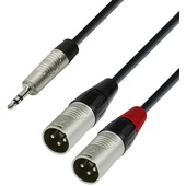 Adam Hall K4YWMM0300 4 Star Series 3.5 mm Jack Stereo to 2 x XLR Male Audio Cable (3m)